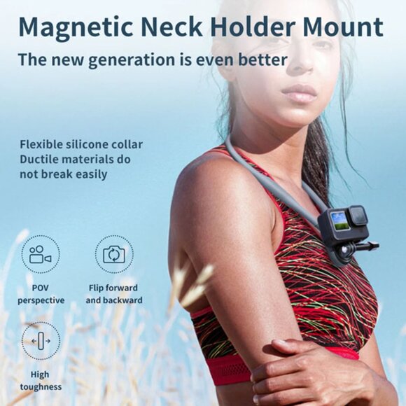 TELESIN Magnetic Neck Holder Mount Max Size POV for Action Cameras - Picture 2 of 12